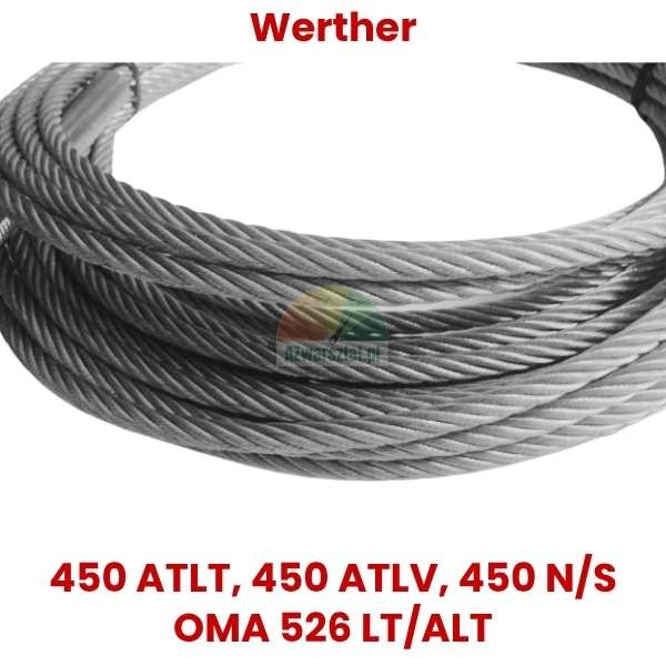 Replacement steel cable set for Werther four-post lift models 450 ATLT, 450 ATLV, 450 N/S, and OMA 526 LT/ALT.