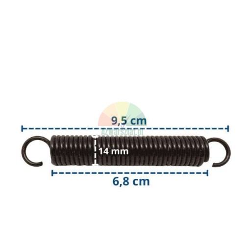 Black extension spring 9.5 cm x 1.4 cm