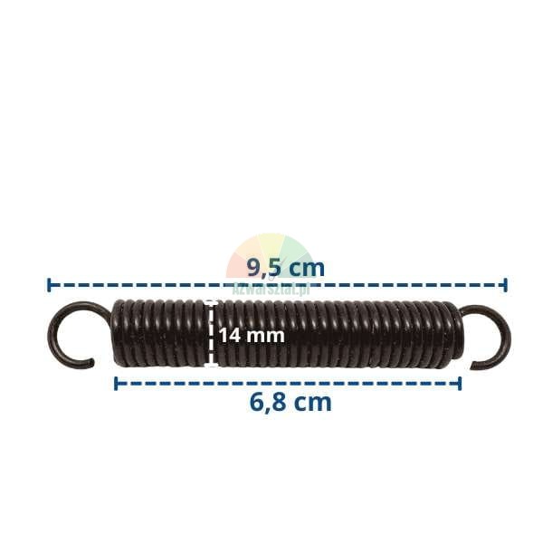 Black extension spring 9.5 cm x 1.4 cm