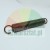 Dark extension spring (tension spring) with hooks on both ends, lying on a light background.