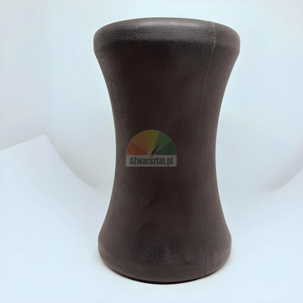 Dark brown, hourglass-shaped fitness roller or block with a narrowed middle section, photographed against a white background.