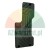 Dark, rectangular plastic or rubber component with geometric grooves and four mounting holes, resembling a technical cover or pad.