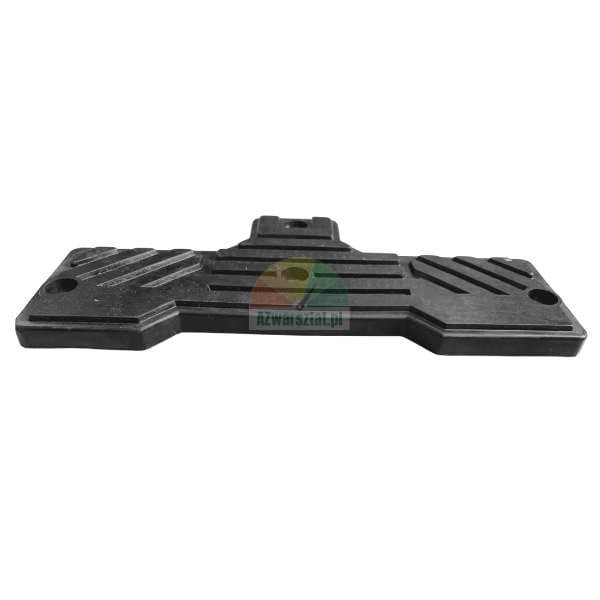 Black, ribbed plastic/rubber mounting pad or base, featuring mounting holes on the sides and a raised central section.