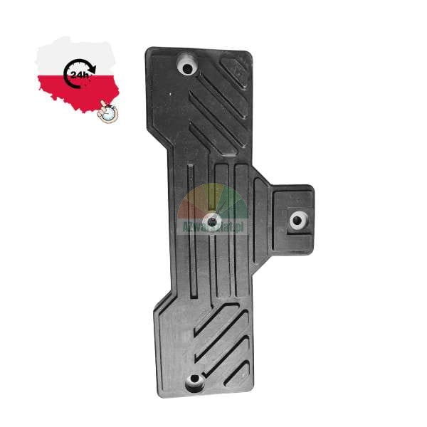 Black car floor mat heel pad insert made of rubber or plastic with grooves and mounting holes 24h delivery Poland
