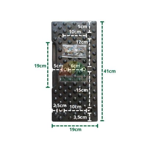 Type A rubber bead breaker bumper pad for tire changer with dimensions and mounting kit.