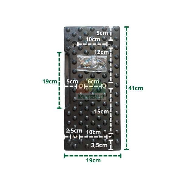Type A rubber bead breaker bumper pad for tire changer with dimensions and mounting kit.