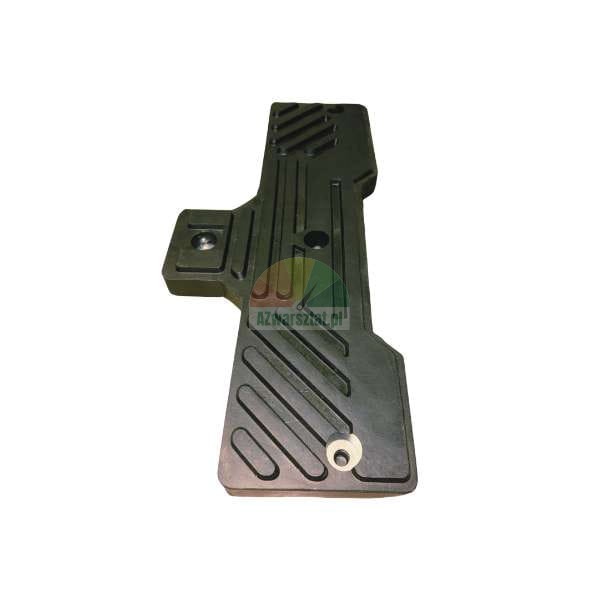 Black profiled rubber/plastic pad with tread pattern and mounting holes.