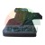 Black, profiled protective base or plastic stabilizer pad with an irregular shape and diagonal ridges, featuring a visible mounting hole.