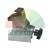 Galvanized clamping fixture with black rubber pad and adjustable star knob.