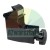 Black mounting bracket or clamp accessory with an adjusting knob and a metallic insert on top.