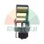 Galvanized metal clamp, tensioner, or bracket with a roller, featuring a central screw and a black star-shaped knob for fastening or tightening.