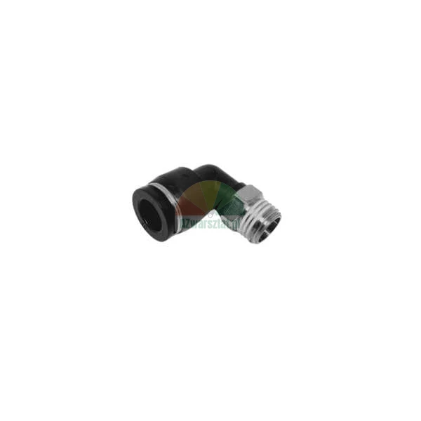Pneumatic push-in elbow fitting (L-type) with male thread connection.