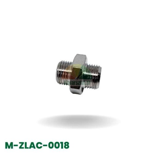Male/Male threaded connector 9.7mm to 9.7mm, metal coupling adapter for pneumatic/hydraulic systems.