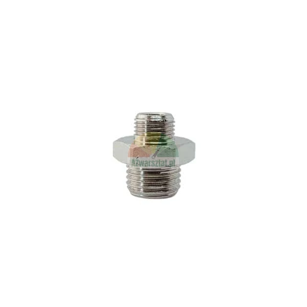 Chrome-plated metal male-to-male threaded adapter fitting (reducer)
