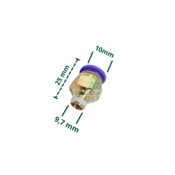 Pneumatic connector: 10mm plug / 9.7mm thread.
