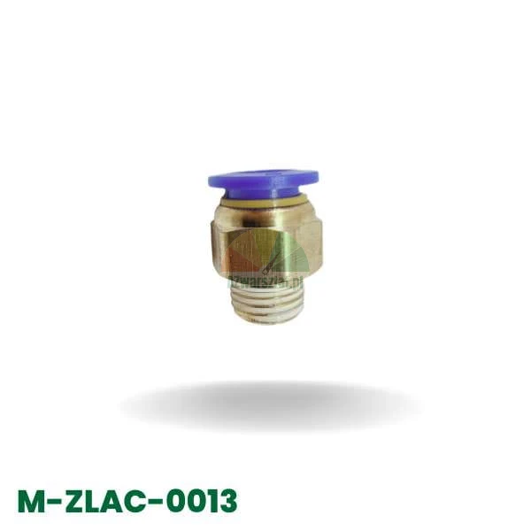Brass pneumatic push-to-connect fitting (quick coupler) for 10mm tube with 12.7mm male thread.