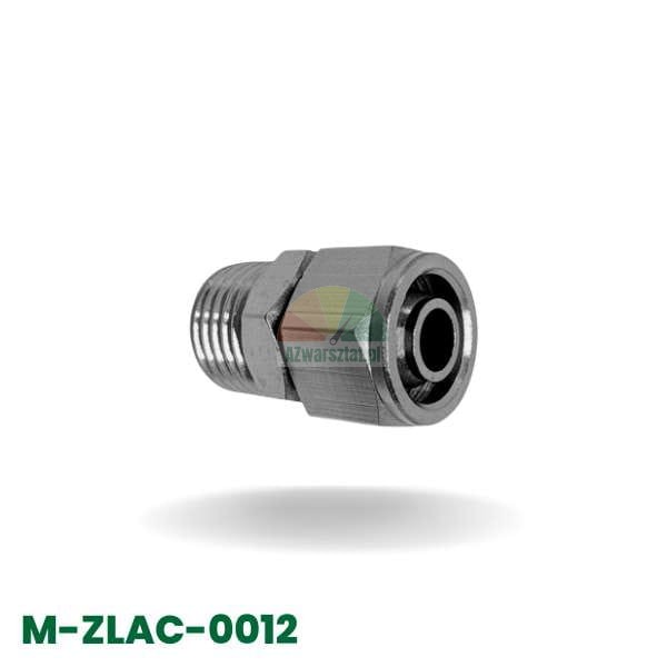 Straight pneumatic connector, 10mm tube fitting to 12.7mm male thread adapter