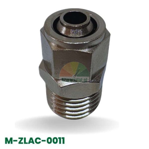 Straight pneumatic quick connector fitting for 8mm tube with 12.7mm male thread (M-ZLAC-0011).
