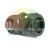 Straight metallic pneumatic male stud coupling with external thread and push-to-connect fitting, isolated view on white background.