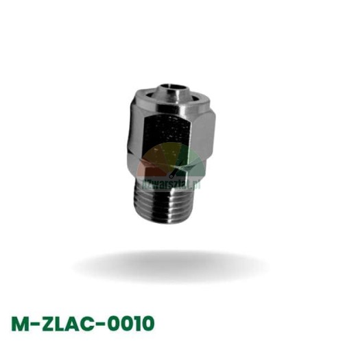 Straight metal connector for 8mm tube/hose with 9.7mm external thread, for pneumatic or water systems.