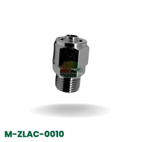 Straight metal connector for 8mm tube/hose with 9.7mm external thread, for pneumatic or water systems.