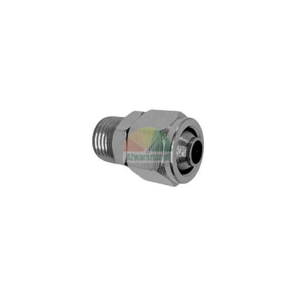 Straight push-in fitting, male thread pneumatic connector, metallic