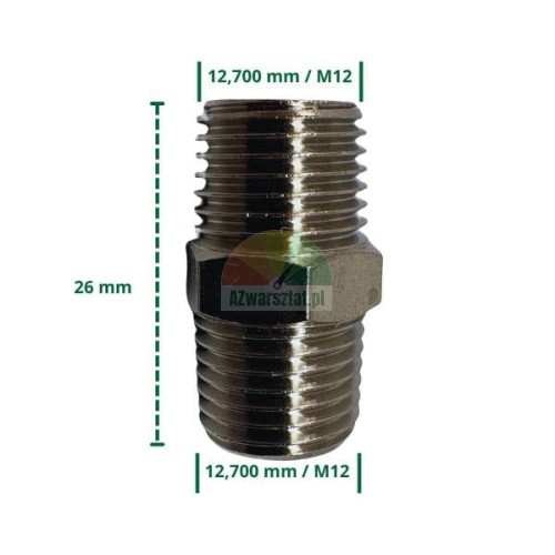 M12xM12 metric threaded connector nipple