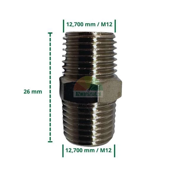 M12xM12 metric threaded connector nipple