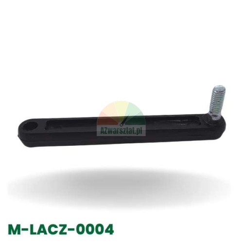 Pedal mechanism linkage rod/connector. Black linkage arm with socket and threaded stud, part M-LACZ-0004.