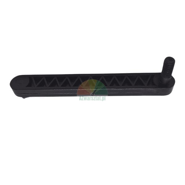Black plastic adjustment arm/lever with zigzag pattern and integrated threaded stud.