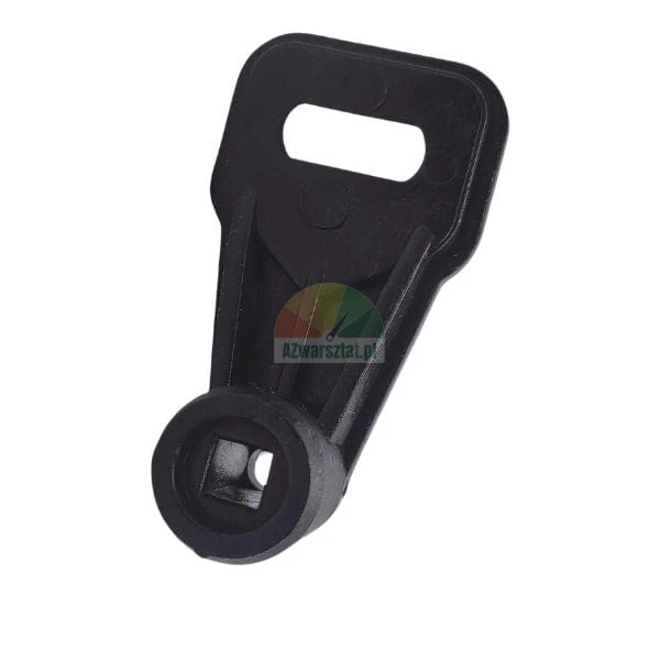 Black plastic service key with a square socket and an oblong hanging hole, typically used for radiator bleeding or valve adjustment.