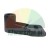 Black L-shaped plastic/rubber spacer or bumper stop with a round hole and a rectangular slot.