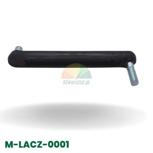 Black 12.5 cm linkage connector with threaded studs, steering system component.