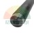 Black ribbed or finned tube/shaft, close-up of the smooth end with a central bore.