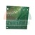 Green printed circuit board (PCB) showing copper traces, solder points, and mounting holes on a white background.