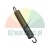 Black helical extension spring with hooks on both ends, isolated on a white background.