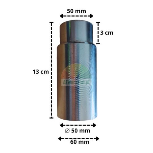 Carrier plate extension, metal, 10 cm height, 50 mm diameter