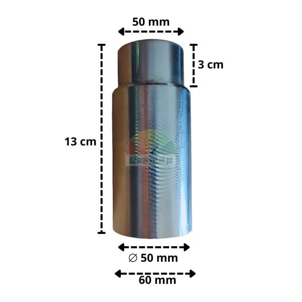 Carrier plate extension, metal, 10 cm height, 50 mm diameter