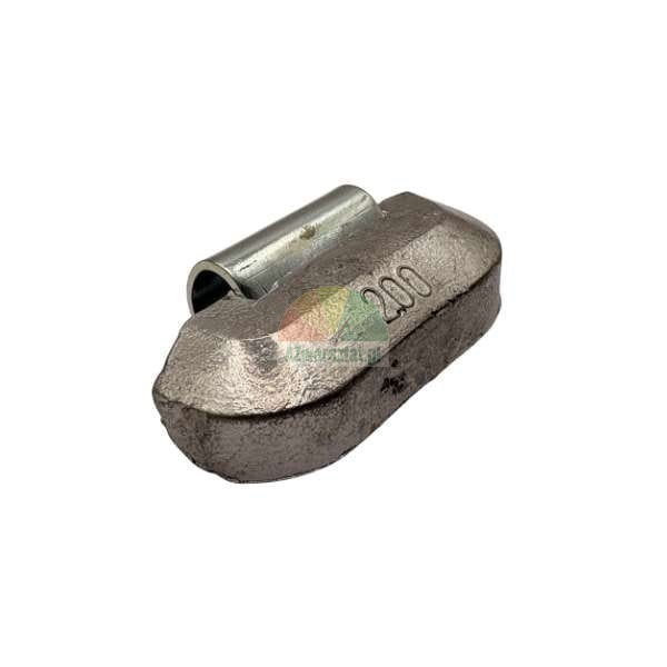 Metal clip-on wheel balance weight with 200 marking