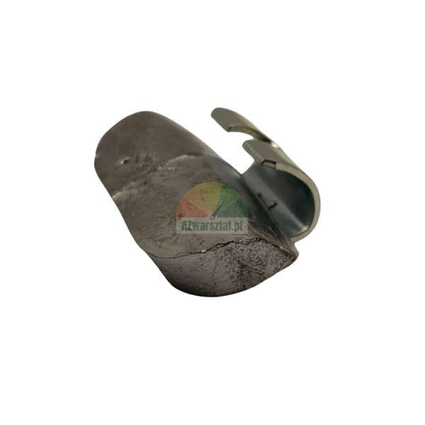 Clip-on wheel balance weight for steel rims on a white background.