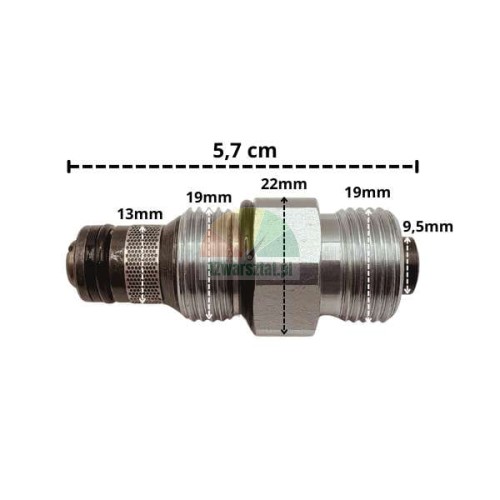 Lift safety check valve 13mm G19mm with dimensions