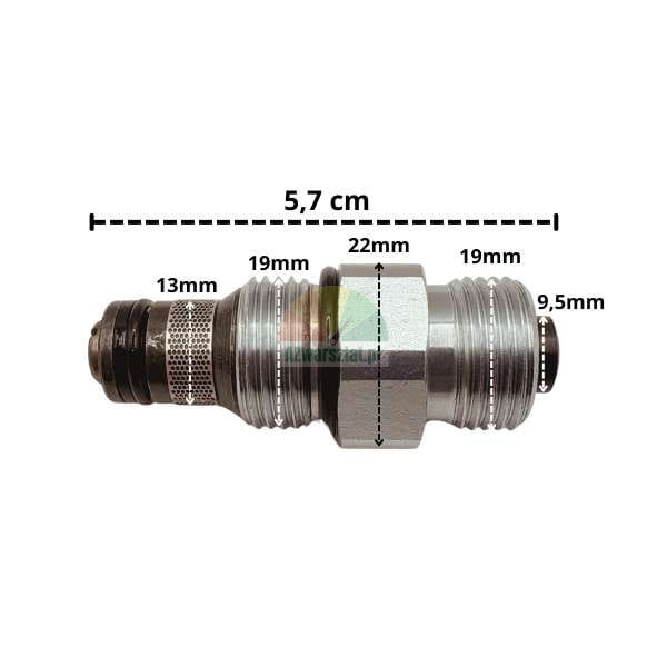 Lift safety check valve 13mm G19mm with dimensions