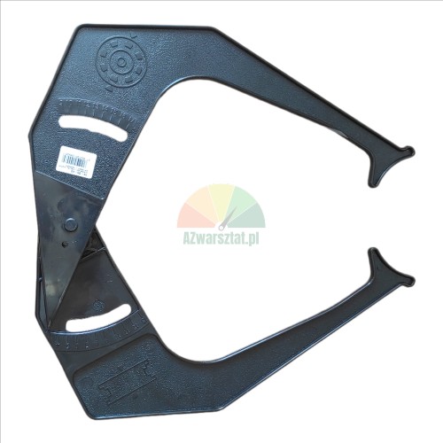 Black plastic rim width caliper for wheel balancers.