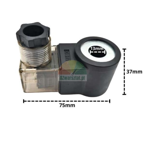 24V DC lowering valve coil with dimensions