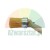 Angled round paintbrush with a wooden handle and light natural bristles.