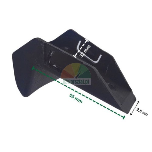 Plastic assembly table clamp cover type B with dimensions