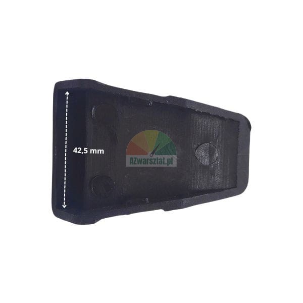 Interior view of a black plastic cap with a width of 42,5 mm indicated