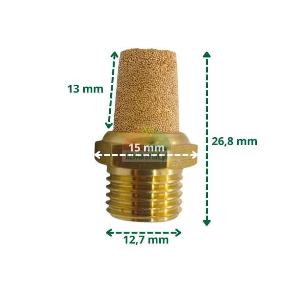 G1/4 pneumatic silencer and air filter made of sintered bronze