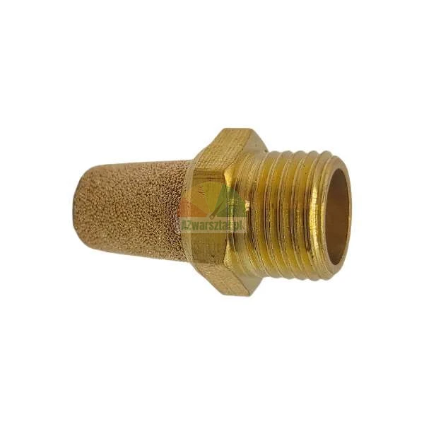 Sintered bronze pneumatic muffler with external thread