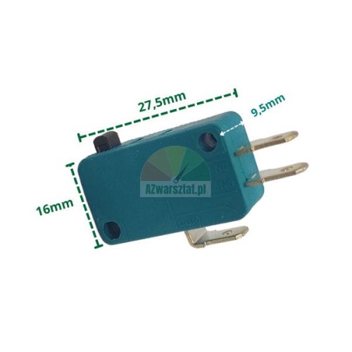 Microswitch with dimensions 27.5 x 16 x 9.5 mm